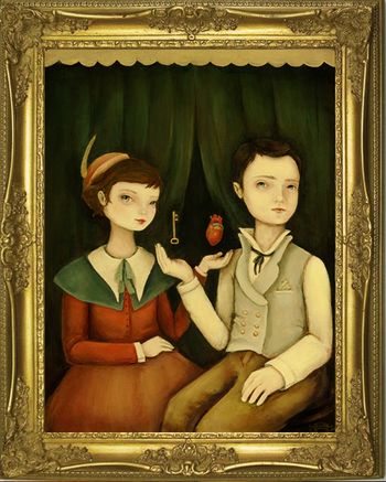 Heart and key frame