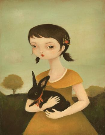 Portrait with Black Bunny low