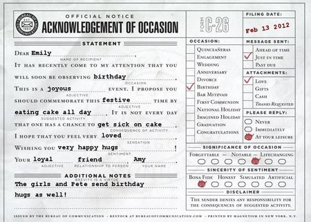 Birthday certificate