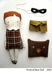 Pretend Bear Doll, 2010, with mask, collar and bear hood