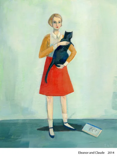 Eleanor and Claude: a girl holding a black cat