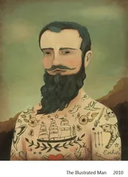 The Illustrated Man: a bearded man covered in tattoos