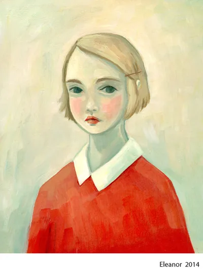 Eleanor: a girl with short blonde hair in a red sweater