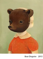 Bear Disguise: a child wearing a bear mask
