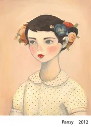 Pansy: a girl with pansies in her hair