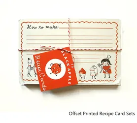 Offset printed recipe card sets