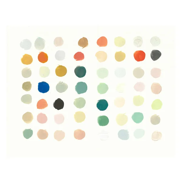 Paint swatches for the endpapers of The Imaginaries
