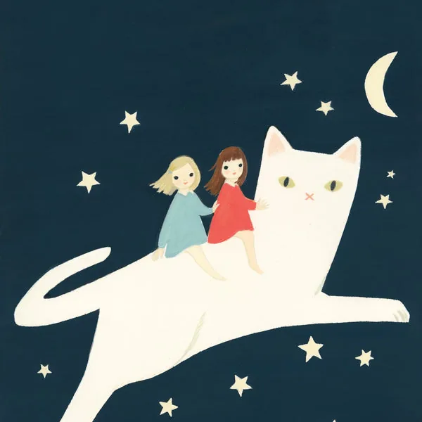 2027 Girls and Cats Calendar: July page