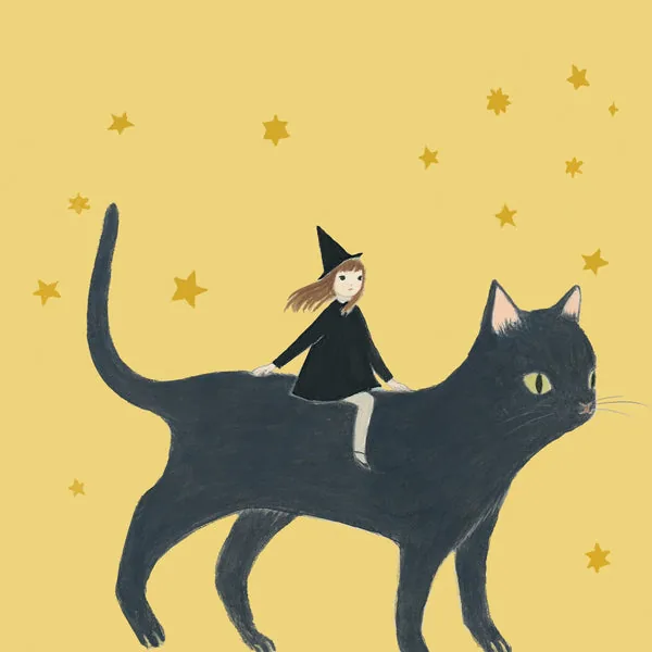 2027 Girls and Cats Calendar: October page