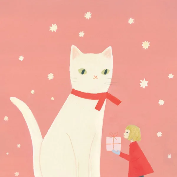 2027 Girls and Cats Calendar: December page