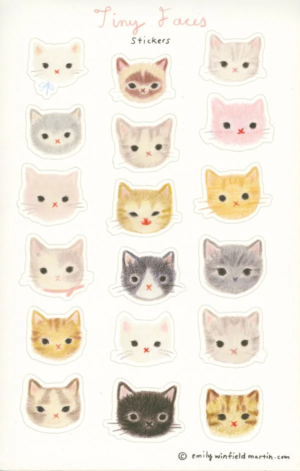 Tiny Faces sticker sheet